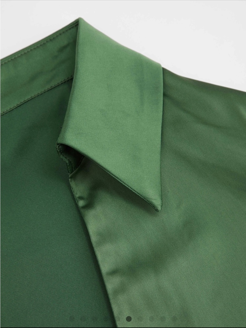 Cider Dirty Martini Green Satin Wrap Shirt Dress SOLD OUT ONLINE - Picture 6 of 11